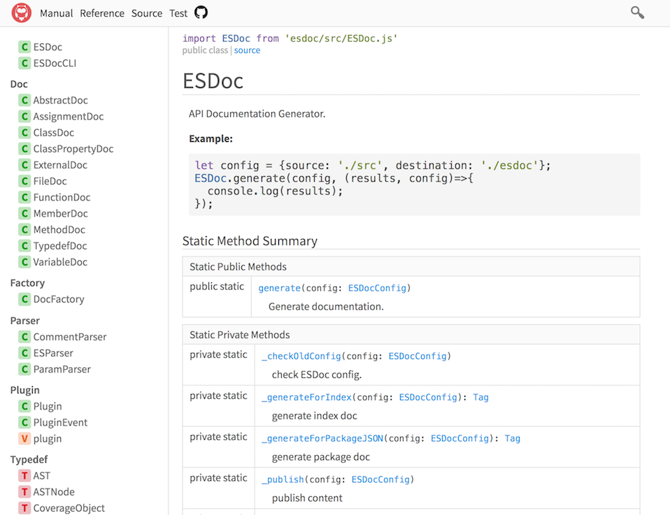 ESDoc - A Good Documentation Generator for JavaScript | esdoc-site